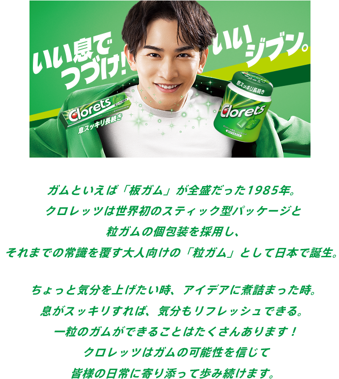 ヒストリー そのイキだ Clorets クロレッツ